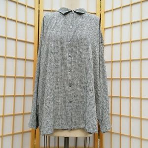 J. Jill Black/White Button Down Blouse Size 1x